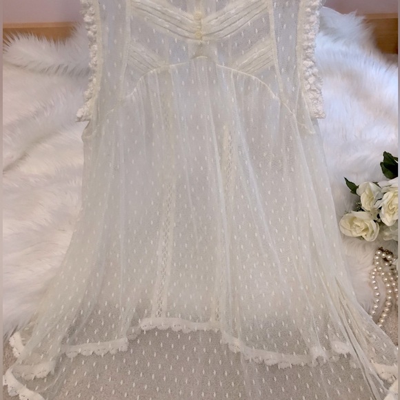 Free People Ivory Lace Romantic Sleeveless Tank - Picture 4 of 11